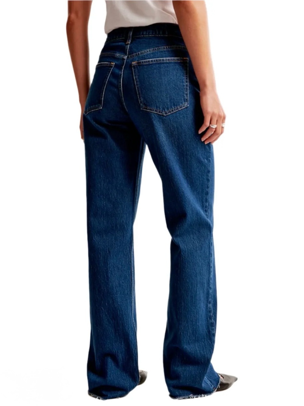 Abercrombie Curve Love Baggy Low Rise Jeans Dark Blue 24